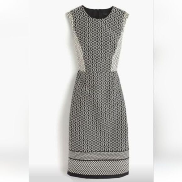 J. Crew fitted Geometric Tapestry Jacquard Sheath Dress size 4 nwot - Picture 5 of 12